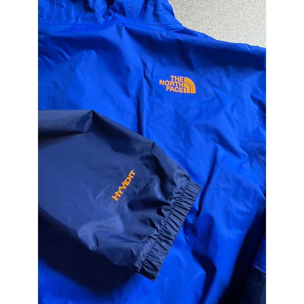 The North Face Boys Blue HyVent‎ Waterproof Rain Jacket Hooded Large 14/16